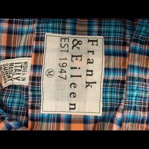 Frank & Eileen cotton plaid shirt  M “Barry” Tailored back. Cute fall colors